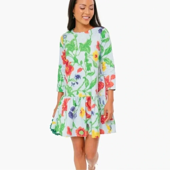 tuckernuck blue floral dress Multi Blue Leafy Floral Mimi Midi Dress main image 0